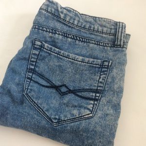 Acid Wash Stretch Skinny Denim Jeans